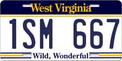 WV license plate 1SM667