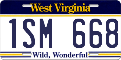 WV license plate 1SM668