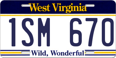 WV license plate 1SM670