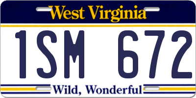 WV license plate 1SM672