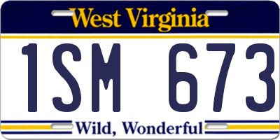 WV license plate 1SM673