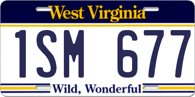 WV license plate 1SM677