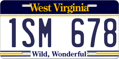 WV license plate 1SM678