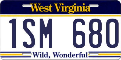 WV license plate 1SM680