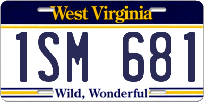 WV license plate 1SM681