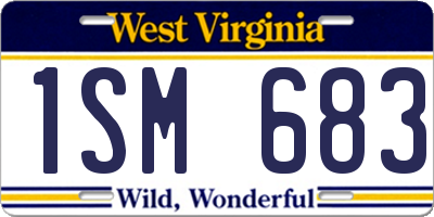 WV license plate 1SM683