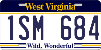 WV license plate 1SM684