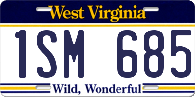 WV license plate 1SM685