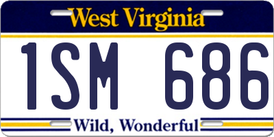 WV license plate 1SM686