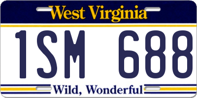 WV license plate 1SM688