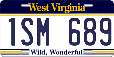 WV license plate 1SM689