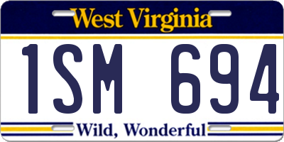 WV license plate 1SM694