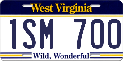 WV license plate 1SM700