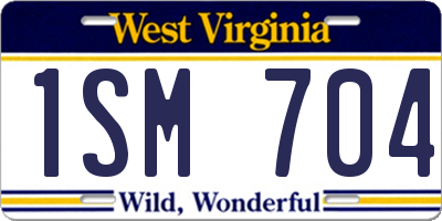 WV license plate 1SM704