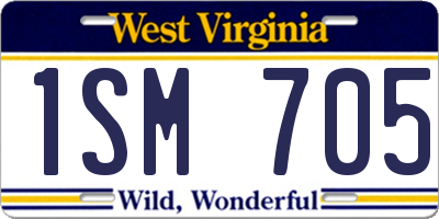 WV license plate 1SM705