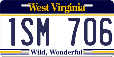 WV license plate 1SM706