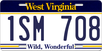 WV license plate 1SM708
