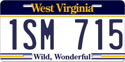WV license plate 1SM715