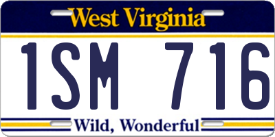 WV license plate 1SM716