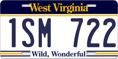WV license plate 1SM722