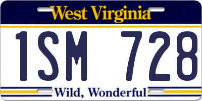 WV license plate 1SM728
