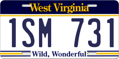 WV license plate 1SM731