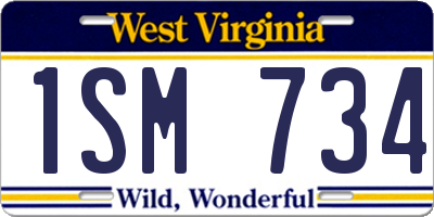 WV license plate 1SM734