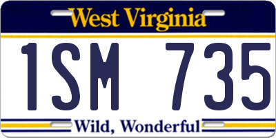 WV license plate 1SM735
