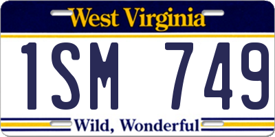 WV license plate 1SM749