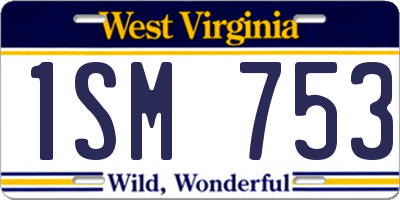WV license plate 1SM753