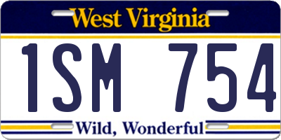 WV license plate 1SM754