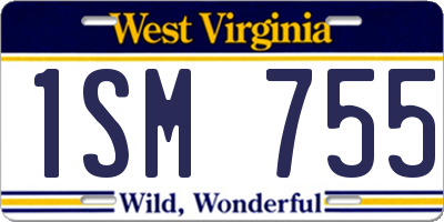 WV license plate 1SM755