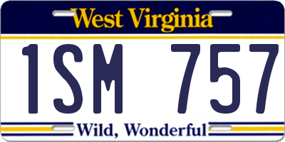 WV license plate 1SM757