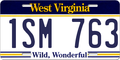 WV license plate 1SM763