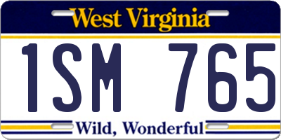 WV license plate 1SM765
