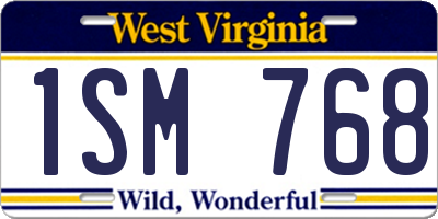 WV license plate 1SM768