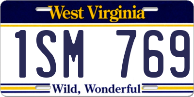 WV license plate 1SM769