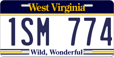 WV license plate 1SM774