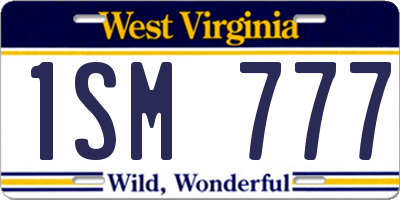 WV license plate 1SM777