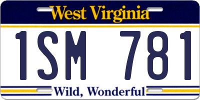 WV license plate 1SM781