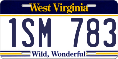 WV license plate 1SM783