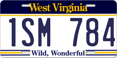 WV license plate 1SM784