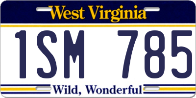 WV license plate 1SM785