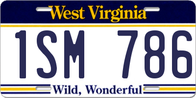 WV license plate 1SM786