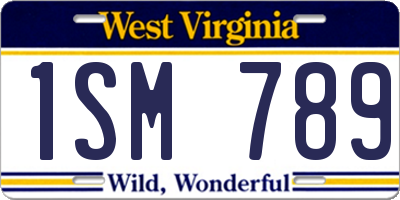 WV license plate 1SM789