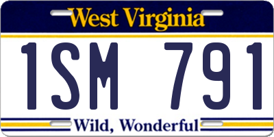 WV license plate 1SM791