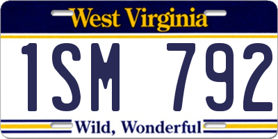 WV license plate 1SM792