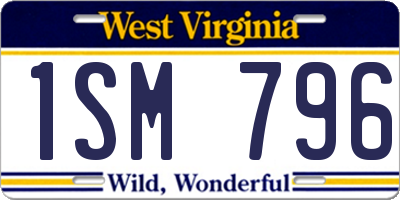 WV license plate 1SM796