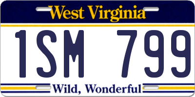 WV license plate 1SM799