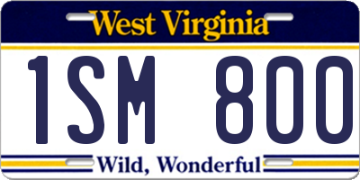 WV license plate 1SM800
